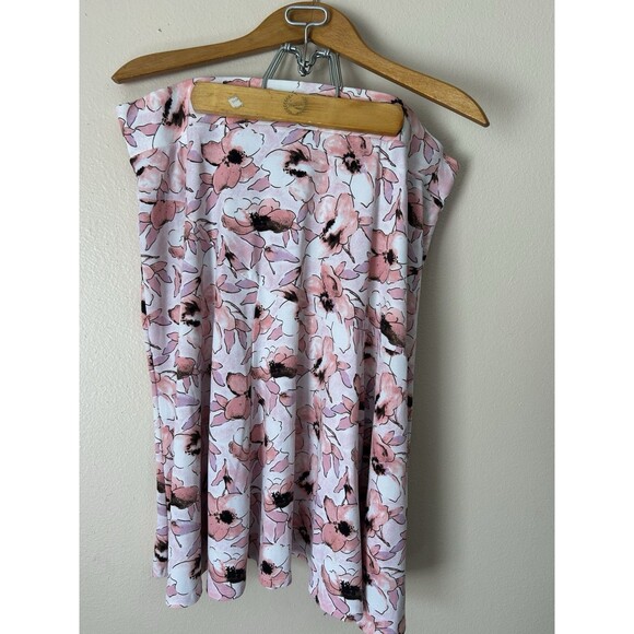 George Woman Skirt Sz 18W/20W Pink Floral Fairy Print Bloom Swing Stretch A Line - Picture 1 of 11